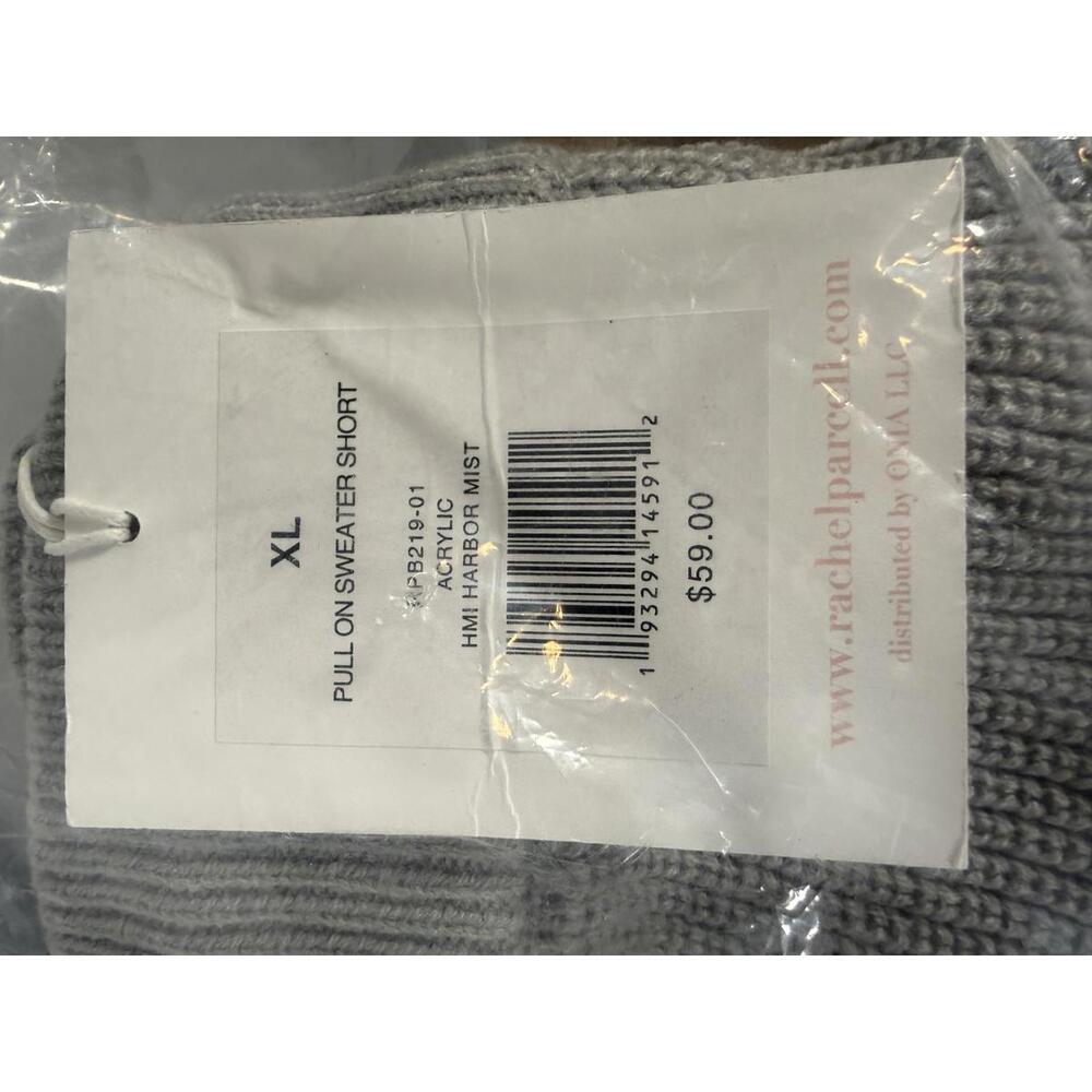 NWT Rachel Parcell Pull On Sweater Shorts Harbor Mist Gray Drawstring Size XL - Picture 5 of 5
